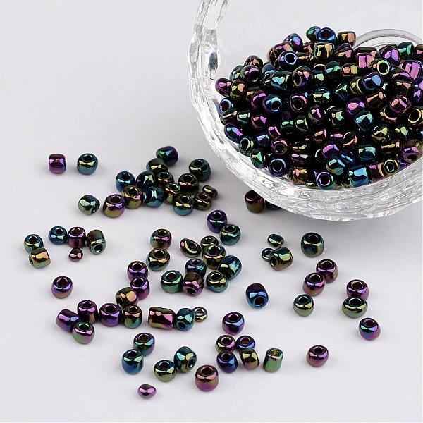 PandaHall 6/0 Electroplated Iris Round Glass Seed Beads, Colorful, 4mm, Hole: 1mm, about 495pcs/50g Glass
PandaHall 6/0 Electroplated Iris Round Glass Seed Beads, Colorful, 4mm, Hole: 1mm, about 495pcs/50g Glass