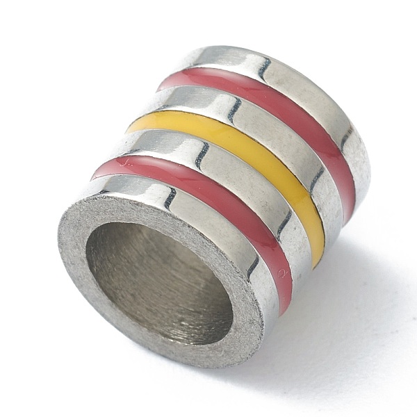 PandaHall 304 Stainless Steel Beads, with Enamel, Column with Stripe Pattern, Stainless Steel Color, Red, 9x8.5mm, Hole: 5.5mm 304 Stainless...
PandaHall 304 Stainless Steel Beads, with Enamel, Column with Stripe Pattern, Stainless Steel Color, Red, 9x8.5mm, Hole: 5.5mm 304 Stainless...