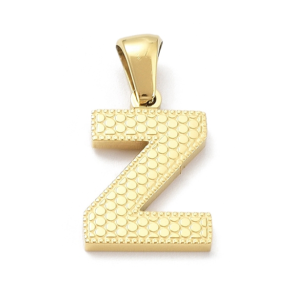 PandaHall Ion Plating(IP) 316L Surgical Stainless Steel Pendants, Real 18K Gold Plated, Letter Charm, Textured, Letter Z, 17x12x1.6mm, Hole...
PandaHall Ion Plating(IP) 316L Surgical Stainless Steel Pendants, Real 18K Gold Plated, Letter Charm, Textured, Letter Z, 17x12x1.6mm, Hole...