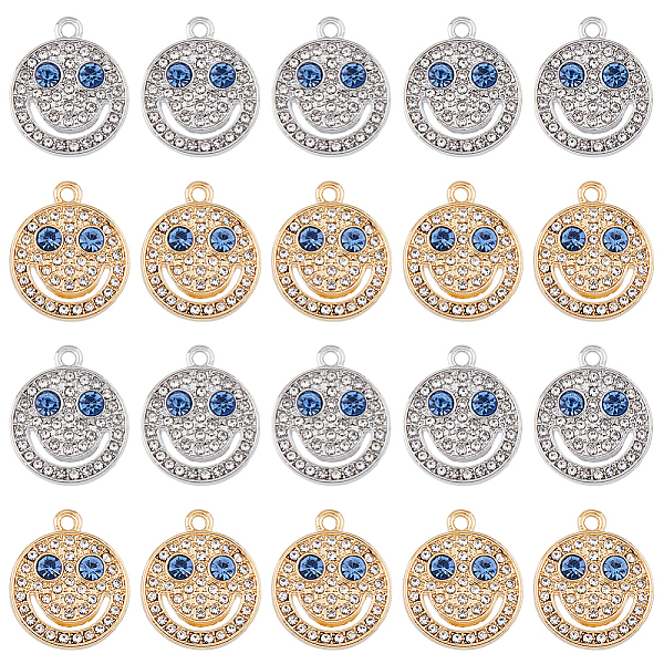 PandaHall DICOSMETIC 32Pcs 2 Colors Alloy Rhinestone Pendants, Flat Round with Smiling Face Charms, Platinum & Golden, 19.5x16.5x3.5mm, Hole..., Clear
PandaHall DICOSMETIC 32Pcs 2 Colors Alloy Rhinestone Pendants, Flat Round with Smiling Face Charms, Platinum & Golden, 19.5x16.5x3.5mm, Hole..., Clear