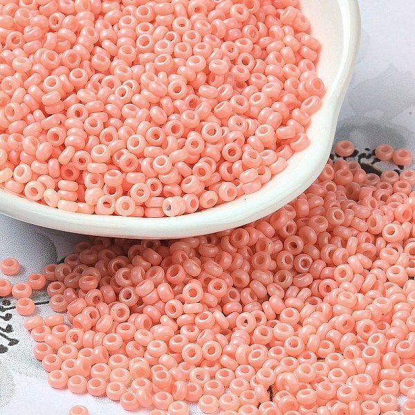 PandaHall Baking Paint Glass Seed Beads, Donut, Light Salmon, 8/0, 2.5~3x1~1.5mm, Hole: 1~1.2mm, about 40909pcs/1pound Glass Donut
PandaHall Baking Paint Glass Seed Beads, Donut, Light Salmon, 8/0, 2.5~3x1~1.5mm, Hole: 1~1.2mm, about 40909pcs/1pound Glass Donut
