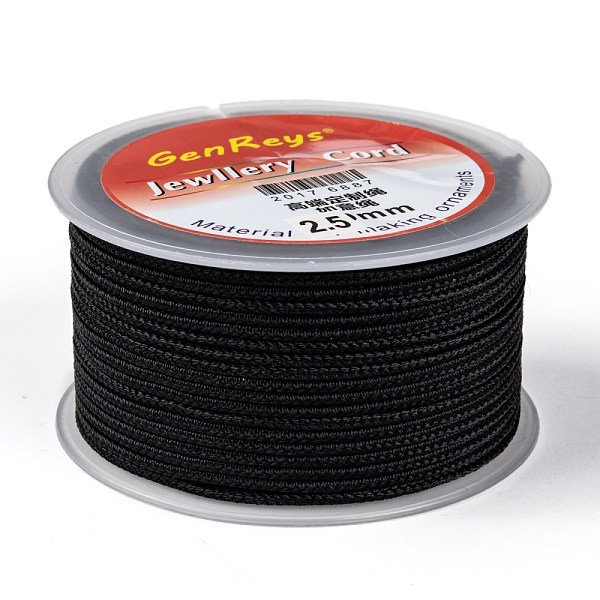 PandaHall Braided Nylon Threads, Dyed, Black, 2.5mm, about 10.93 yards(10m)/roll Nylon Black
PandaHall Braided Nylon Threads, Dyed, Black, 2.5mm, about 10.93 yards(10m)/roll Nylon Black