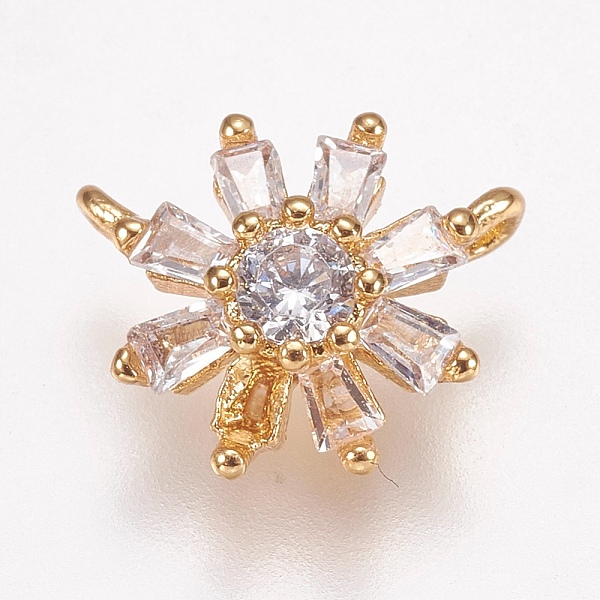PandaHall Brass Links, with Cubic Zirconia, Flower, Clear, Golden, 7.5x10x2.5mm, Hole: 0.8mm Brass+Cubic Zirconia Flower Clear
PandaHall Brass Links, with Cubic Zirconia, Flower, Clear, Golden, 7.5x10x2.5mm, Hole: 0.8mm Brass+Cubic Zirconia Flower Clear