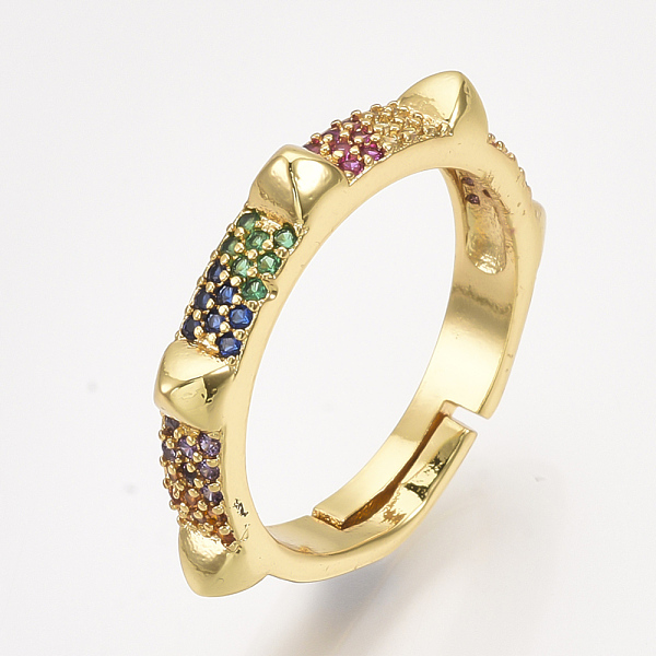 PandaHall Adjustable Brass Micro Pave Cubic Zirconia Finger Rings, Golden, US Size 7 1/4(17.5mm) Brass+Cubic Zirconia
PandaHall Adjustable Brass Micro Pave Cubic Zirconia Finger Rings, Golden, US Size 7 1/4(17.5mm) Brass+Cubic Zirconia