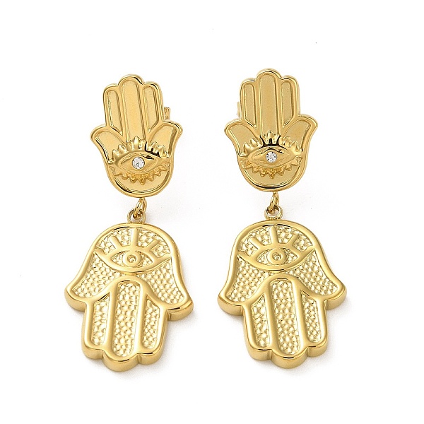 PandaHall Stainless Steel Shell Rhinestone Pendant Earrings, Hamsa Hand with Evil Eye, Real 18K Gold Plated, 40.5x16mm 304 Stainless Steel...
PandaHall Stainless Steel Shell Rhinestone Pendant Earrings, Hamsa Hand with Evil Eye, Real 18K Gold Plated, 40.5x16mm 304 Stainless Steel...