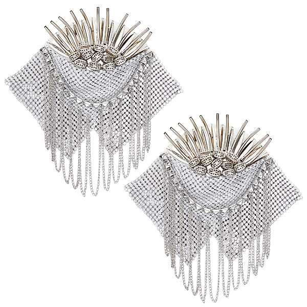 PandaHall SUPERFINDINGS 2Pcs Iron Fashion Tassel Epaulette, Detachable Punk Style Rivet Shoulder Badge, with Alloy & Felt Finding, Platinum...
PandaHall SUPERFINDINGS 2Pcs Iron Fashion Tassel Epaulette, Detachable Punk Style Rivet Shoulder Badge, with Alloy & Felt Finding, Platinum...