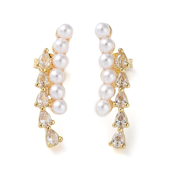 PandaHall Rack Plating Brass Micro Pave Cubic Zirconia Studs Earrings, with Plastic Pearl, Long-Lasting Plated, Lead Free & Cadmium Free..., Clear
PandaHall Rack Plating Brass Micro Pave Cubic Zirconia Studs Earrings, with Plastic Pearl, Long-Lasting Plated, Lead Free & Cadmium Free..., Clear