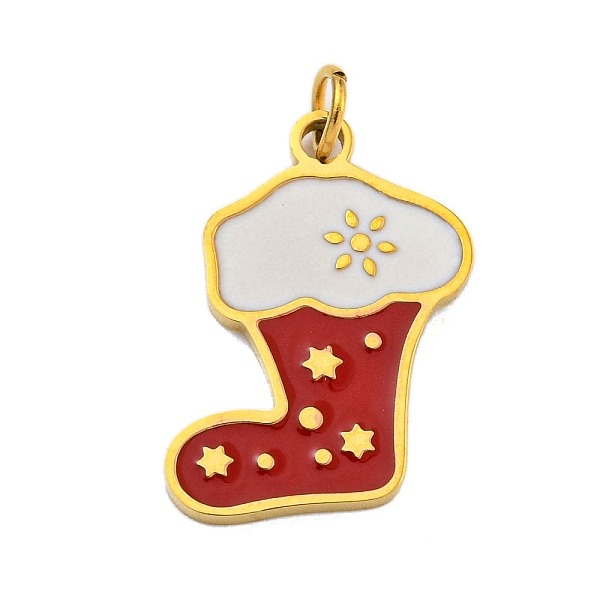 PandaHall Christmas Theme Ion Plating(IP) 304 Stainless Steel Pendants, with Enamel and Jump Ring, Golden, Christmas Socking, 16.5x13x1mm...
PandaHall Christmas Theme Ion Plating(IP) 304 Stainless Steel Pendants, with Enamel and Jump Ring, Golden, Christmas Socking, 16.5x13x1mm...