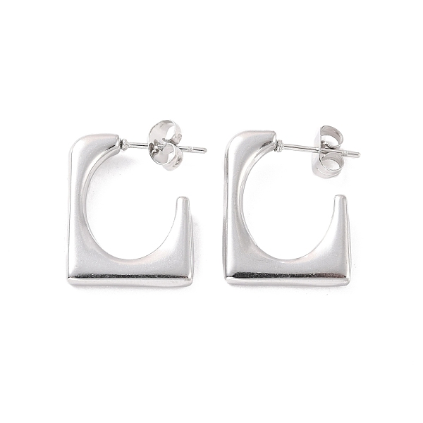 PandaHall 304 Stainless Steel Rectangle Stud Earrings, Half Hoop Earrings for Women, Stainless Steel Color, 20.5x17.5x3mm, Pin: 0.7mm 304...
PandaHall 304 Stainless Steel Rectangle Stud Earrings, Half Hoop Earrings for Women, Stainless Steel Color, 20.5x17.5x3mm, Pin: 0.7mm 304...