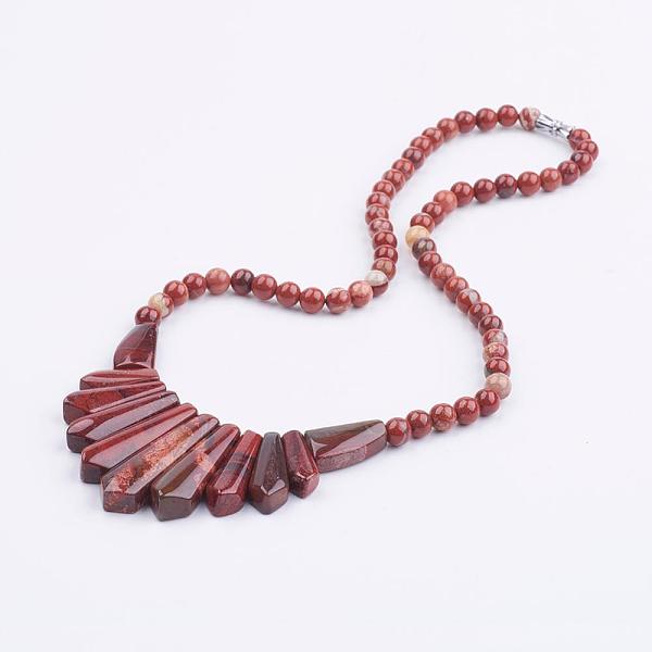 PandaHall Natural Red Rainbow Jasper Bib Statement Necklaces, with Brass Findings, 18.5 inch(47.1cm) Rainbow Stone
PandaHall Natural Red Rainbow Jasper Bib Statement Necklaces, with Brass Findings, 18.5 inch(47.1cm) Rainbow Stone