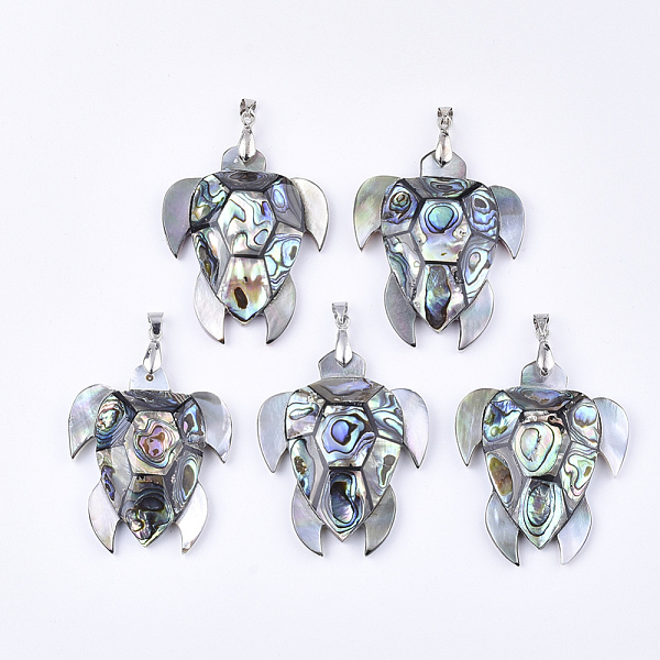 PandaHall Shell Pendants, with Brass Findings, Sea Turtle, Platinum, Colorful, 48~52x39~42x9mm, Hole: 6x4mm Shell Tortoise
PandaHall Shell Pendants, with Brass Findings, Sea Turtle, Platinum, Colorful, 48~52x39~42x9mm, Hole: 6x4mm Shell Tortoise