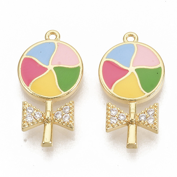PandaHall Brass Micro Pave Clear Cubic Zirconia Pendants, with Enamel, Nickel Free, Real 18K Gold Plated, Lollipop 19.5x10.5x3mm, Hole: 1mm...
PandaHall Brass Micro Pave Clear Cubic Zirconia Pendants, with Enamel, Nickel Free, Real 18K Gold Plated, Lollipop 19.5x10.5x3mm, Hole: 1mm...