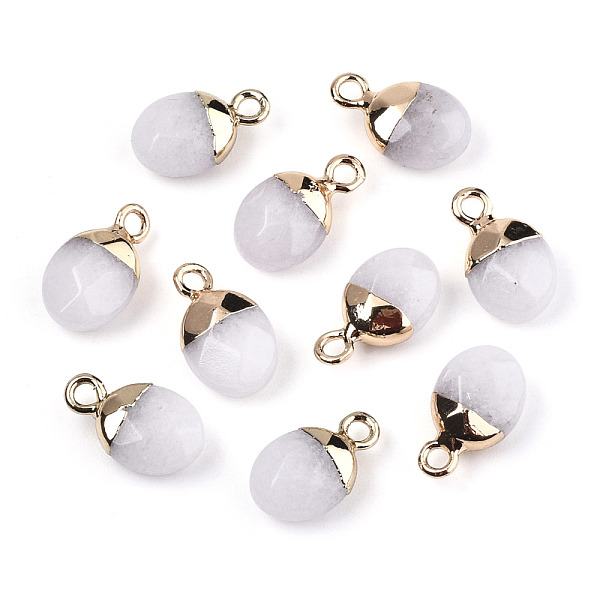 PandaHall Natural White Jade Charms, Top Light Gold Plated, with Iron Loop, Oval, Faceted, Dyed & Heated, 14~15x8x5mm, Hole: 1.8mm White...
PandaHall Natural White Jade Charms, Top Light Gold Plated, with Iron Loop, Oval, Faceted, Dyed & Heated, 14~15x8x5mm, Hole: 1.8mm White...
