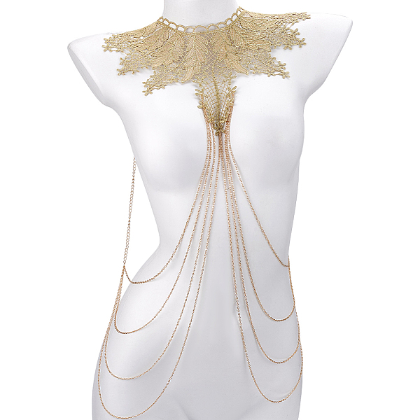 PandaHall Iron Tassel Body Chain, Leaf Necklace Multi Layer Chains Sexy Shoulder Bra Body Chain, Light Gold, 455mm Iron
PandaHall Iron Tassel Body Chain, Leaf Necklace Multi Layer Chains Sexy Shoulder Bra Body Chain, Light Gold, 455mm Iron
