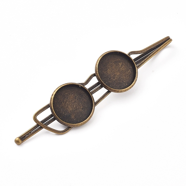 PandaHall Iron Hair Bobby Pin Findings, with Flat Round Cabochon Settings, Antique Bronze, Tray: 14mm, 70.5x16x3.5mm Iron
PandaHall Iron Hair Bobby Pin Findings, with Flat Round Cabochon Settings, Antique Bronze, Tray: 14mm, 70.5x16x3.5mm Iron