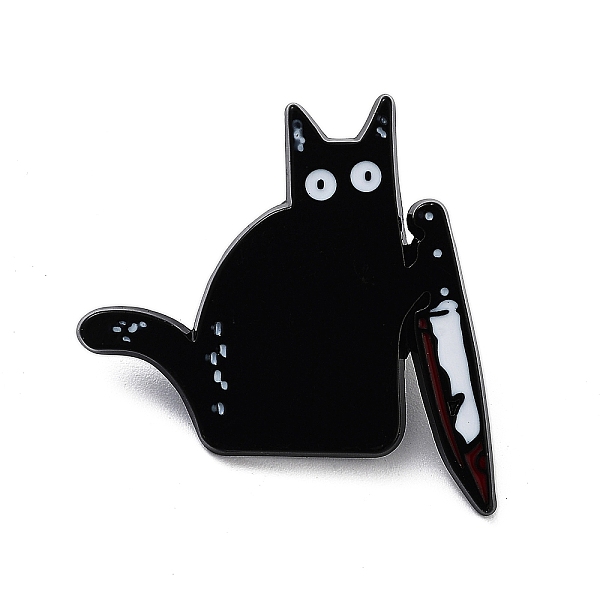 PandaHall Halloween Killer Cat Aolly Brooches, Enamel Pins, Black, 30.5x30.5x2mm Alloy+Enamel Black
PandaHall Halloween Killer Cat Aolly Brooches, Enamel Pins, Black, 30.5x30.5x2mm Alloy+Enamel Black