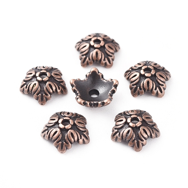 PandaHall Tibetan Style Bead Caps, Cadmium Free & Nickel Free & Lead Free, 5-Petal, Flower, Red Copper, 10x4mm, Hole: 1mm Alloy
PandaHall Tibetan Style Bead Caps, Cadmium Free & Nickel Free & Lead Free, 5-Petal, Flower, Red Copper, 10x4mm, Hole: 1mm Alloy