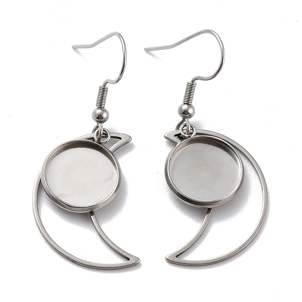 PandaHall 201 Stainless Steel Earring Hooks, with Moon Blank Pendant Trays, Flat Round Setting for Cabochon, Stainless Steel Color, 45mm, 22...
PandaHall 201 Stainless Steel Earring Hooks, with Moon Blank Pendant Trays, Flat Round Setting for Cabochon, Stainless Steel Color, 45mm, 22...