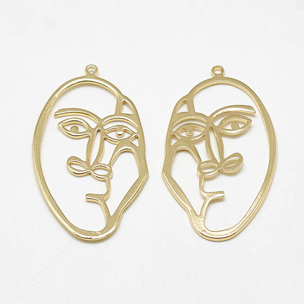 PandaHall Brass Pendants, Face, Real 18K Gold Plated, 40.5x23x1mm, Hole: 1mm Brass Others
PandaHall Brass Pendants, Face, Real 18K Gold Plated, 40.5x23x1mm, Hole: 1mm Brass Others