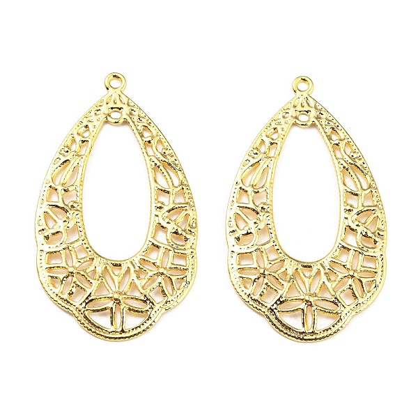 PandaHall Brass 2-Loop Link Pendants, Teardrop with Flower, Filigree Finding, Real 18K Gold Plated, 33x18.5x1mm, Hole: 1mm Brass Teardrop
PandaHall Brass 2-Loop Link Pendants, Teardrop with Flower, Filigree Finding, Real 18K Gold Plated, 33x18.5x1mm, Hole: 1mm Brass Teardrop
