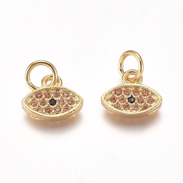 PandaHall Brass Micro Pave Cubic Zirconia Charms, with Jump Rings, Horse Eye, PeachPuff & Clear, Golden, 7x8.5x2mm, Hole: 3mm Brass+Cubic..., Brown
PandaHall Brass Micro Pave Cubic Zirconia Charms, with Jump Rings, Horse Eye, PeachPuff & Clear, Golden, 7x8.5x2mm, Hole: 3mm Brass+Cubic..., Brown
