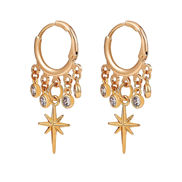 PandaHall Star Brass Dangle Huggie Hoop Earrings, Clear Cubic Zirconia Drop Chandelier Earrings for Women, Golden, 36mm, Pin: 0.8mm Cubic...
PandaHall Star Brass Dangle Huggie Hoop Earrings, Clear Cubic Zirconia Drop Chandelier Earrings for Women, Golden, 36mm, Pin: 0.8mm Cubic...