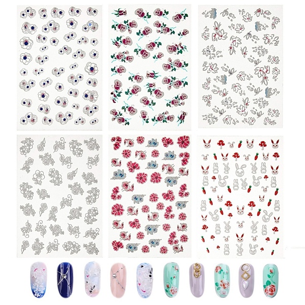 PandaHall 5D Nail Art Stickers Anaglyph Decals, for Nail Tips Decorations, with Tweezers, Mixed Patterns, 154x85mm, 6sheets/set Plastic
PandaHall 5D Nail Art Stickers Anaglyph Decals, for Nail Tips Decorations, with Tweezers, Mixed Patterns, 154x85mm, 6sheets/set Plastic