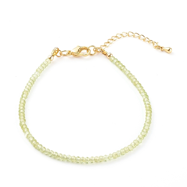 PandaHall Natural Peridot Beaded Bracelets, with Brass Lobster Claw Clasps, Faceted Rondelle, Golden, 7-1/2~8-1/2 inch(19~21.5cm) Peridot
PandaHall Natural Peridot Beaded Bracelets, with Brass Lobster Claw Clasps, Faceted Rondelle, Golden, 7-1/2~8-1/2 inch(19~21.5cm) Peridot