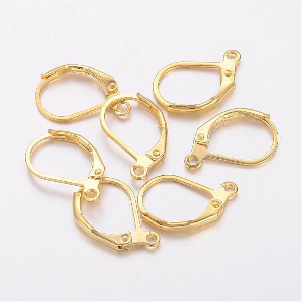 PandaHall Brass Leverback Earring Findings, Earring Components for Jewelry Making, with Loop, Nickel Free, Golden, 15x10mm, Hole: 1mm Brass
PandaHall Brass Leverback Earring Findings, Earring Components for Jewelry Making, with Loop, Nickel Free, Golden, 15x10mm, Hole: 1mm Brass