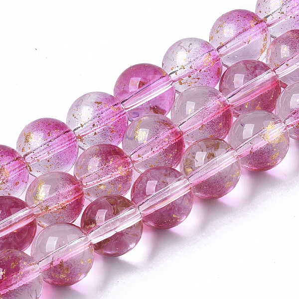 PandaHall Transparent Spray Painted Glass Bead Strands, with Golden Foil, Round, Camellia, 8~9mm, Hole: 1.2~1.5mm, about 46~56pcs/Strand..., Pink
PandaHall Transparent Spray Painted Glass Bead Strands, with Golden Foil, Round, Camellia, 8~9mm, Hole: 1.2~1.5mm, about 46~56pcs/Strand..., Pink