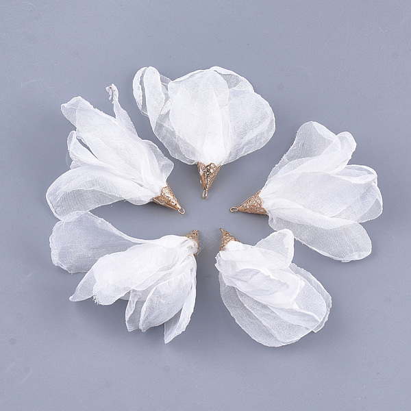 PandaHall Polyester Big Pendants, with Iron Findings, Flower, Light Gold, White, 63~67x10mm, Hole: 1.5~2mm Polyester Flower White
PandaHall Polyester Big Pendants, with Iron Findings, Flower, Light Gold, White, 63~67x10mm, Hole: 1.5~2mm Polyester Flower White