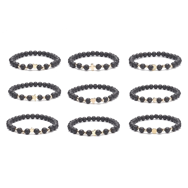 PandaHall 9Pcs 9 Style Bear & Cross & Moon & Crown & Heart & Butterfly Brass Beaded Stretch Bracelets Set, Natural Lava Rock Essential Oil...
PandaHall 9Pcs 9 Style Bear & Cross & Moon & Crown & Heart & Butterfly Brass Beaded Stretch Bracelets Set, Natural Lava Rock Essential Oil...