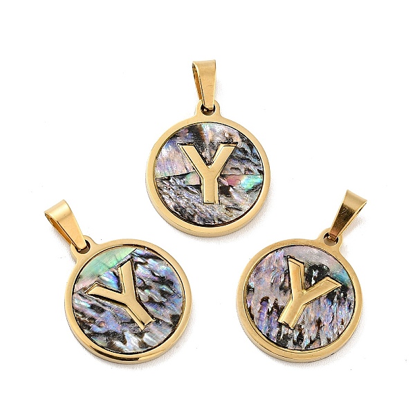 PandaHall Vacuum Plating 304 Stainless Steel with Paua Shell Pendants, Golden, Flat Round with Letter Charm, Letter.Y, 18x16x1.5mm, Hole...
PandaHall Vacuum Plating 304 Stainless Steel with Paua Shell Pendants, Golden, Flat Round with Letter Charm, Letter.Y, 18x16x1.5mm, Hole...