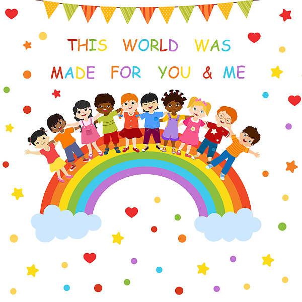 PandaHall SUPERDANT Kids Wall Decals Diversity Stickers Rainbow Decor This World is Made for You and Me Art Decor Inspirational Motivational...
PandaHall SUPERDANT Kids Wall Decals Diversity Stickers Rainbow Decor This World is Made for You and Me Art Decor Inspirational Motivational...