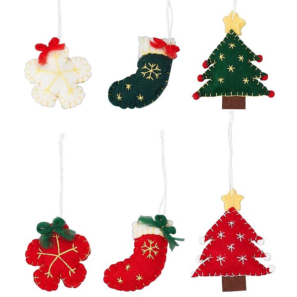 PandaHall 6Pcs 6 Style Wool Felt Pendant Decorations, with Cord for Christams Party Decoration, Christmas Stockings/Tree/Flower, Mixed..., Multicolor
PandaHall 6Pcs 6 Style Wool Felt Pendant Decorations, with Cord for Christams Party Decoration, Christmas Stockings/Tree/Flower, Mixed..., Multicolor