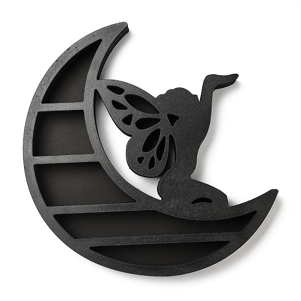 PandaHall Wooden Shelf for Crystals, Witchcraft Floating Wall Shelf, Fairy & Moon, Black, 300mm Wood Angel & Fairy Black
PandaHall Wooden Shelf for Crystals, Witchcraft Floating Wall Shelf, Fairy & Moon, Black, 300mm Wood Angel & Fairy Black
