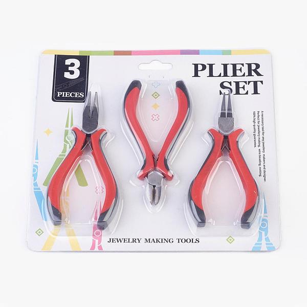 PandaHall Iron Jewelry Tool Sets: Round Nose Pliers, Wire Cutter Pliers and Side Cutting Pliers, Red, 110~127mm, 3pcs/set Iron Red
PandaHall Iron Jewelry Tool Sets: Round Nose Pliers, Wire Cutter Pliers and Side Cutting Pliers, Red, 110~127mm, 3pcs/set Iron Red