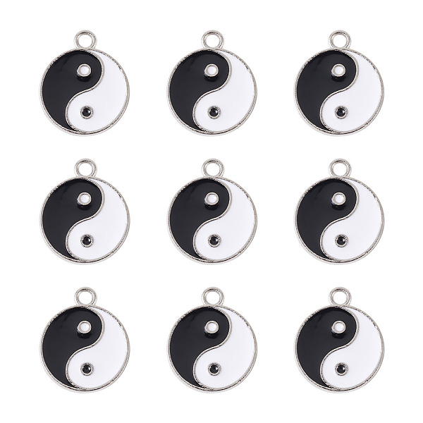 PandaHall Alloy Enamel Pendants, Trigram, White & Black, Platinum, 21x18x2mm, Hole: 2mm Alloy+Enamel Round Black
PandaHall Alloy Enamel Pendants, Trigram, White & Black, Platinum, 21x18x2mm, Hole: 2mm Alloy+Enamel Round Black