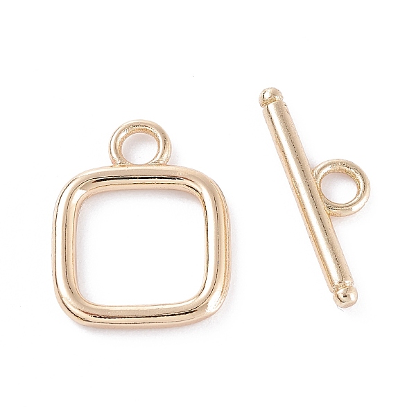 PandaHall Rack Plating Brass Toggle Clasps, Long-Lasting Plated, Square with Bar, Real 14K Gold Plated, Square: 17.5x13.5x1.5mm, Hole: 3mm...
PandaHall Rack Plating Brass Toggle Clasps, Long-Lasting Plated, Square with Bar, Real 14K Gold Plated, Square: 17.5x13.5x1.5mm, Hole: 3mm...