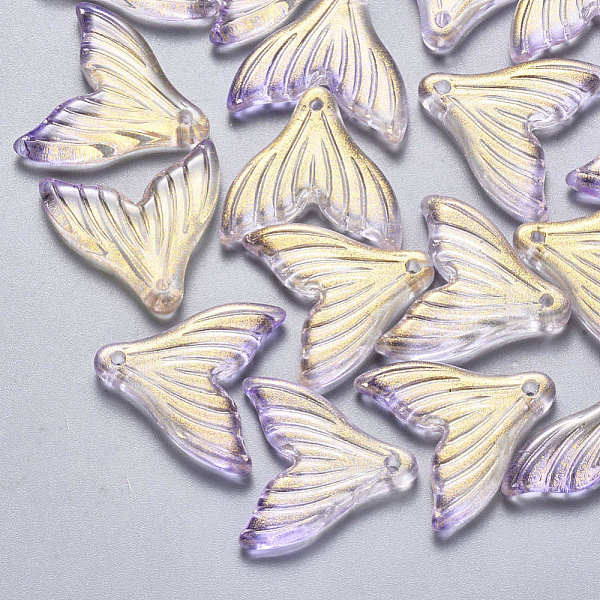 PandaHall Transparent Spray Painted Glass Pendants, with Glitter Powder, Fishtail Shape, Lilac, 19x19.5x3.5mm, Hole: 1.2mm Glass Fish Purple
PandaHall Transparent Spray Painted Glass Pendants, with Glitter Powder, Fishtail Shape, Lilac, 19x19.5x3.5mm, Hole: 1.2mm Glass Fish Purple
