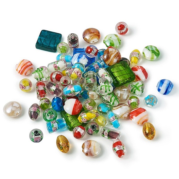 PandaHall Craftdady Handmade Silver Foil Lampwork Glass Beads, Mixed Shapes, Mixed Color, 11mm, 120pcs/box Silver Foil Mixed Shapes..., Multicolor
PandaHall Craftdady Handmade Silver Foil Lampwork Glass Beads, Mixed Shapes, Mixed Color, 11mm, 120pcs/box Silver Foil Mixed Shapes..., Multicolor