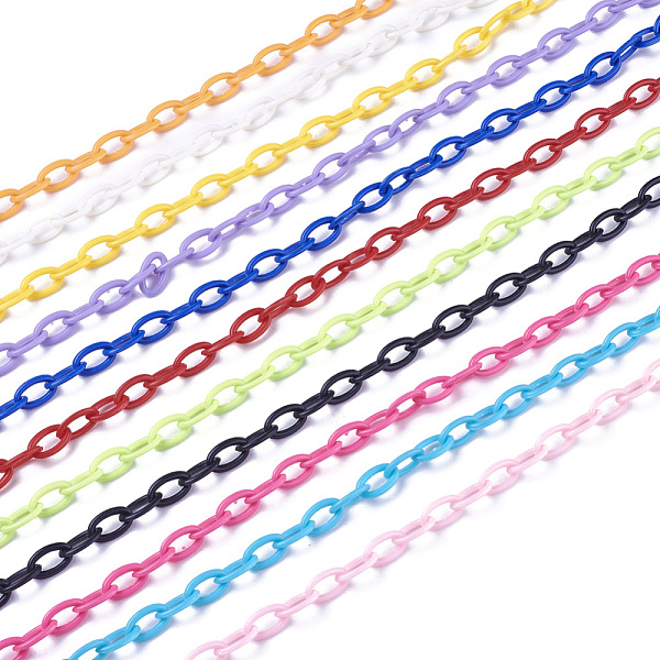 PandaHall ABS Plastic Cable Chains, Oval, Mixed Color, Link: 13x7~7.5x2mm, 15.35~15.74 inch(39~40cm)/strand Plastic Multicolor
PandaHall ABS Plastic Cable Chains, Oval, Mixed Color, Link: 13x7~7.5x2mm, 15.35~15.74 inch(39~40cm)/strand Plastic Multicolor