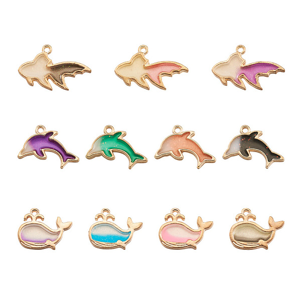 PandaHall Kissitty 44Pcs 11 Style Alloy Resin & Enamel Pendants, with Glitter Powder, Dolphin & Whale & Goldfish, Lead Free, Golden, Mixed..., Multicolor
PandaHall Kissitty 44Pcs 11 Style Alloy Resin & Enamel Pendants, with Glitter Powder, Dolphin & Whale & Goldfish, Lead Free, Golden, Mixed..., Multicolor