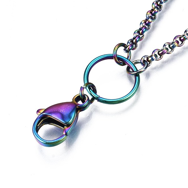 PandaHall Ion Plating(IP) 304 Stainless Steel Rolo Chain Necklace Making, with Jump Rings and Lobster Claw Clasp, Rainbow Color, 27.56 inch...
PandaHall Ion Plating(IP) 304 Stainless Steel Rolo Chain Necklace Making, with Jump Rings and Lobster Claw Clasp, Rainbow Color, 27.56 inch...