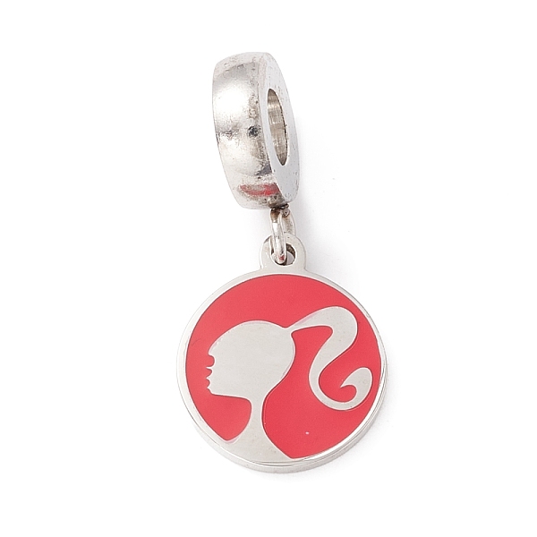 PandaHall 304 Stainless Steel European Dangle Charms, Large Hole Pendants, with Enamel, Flat Round with Girl, Stainless Steel Color, 24.5mm..., Pink
PandaHall 304 Stainless Steel European Dangle Charms, Large Hole Pendants, with Enamel, Flat Round with Girl, Stainless Steel Color, 24.5mm..., Pink