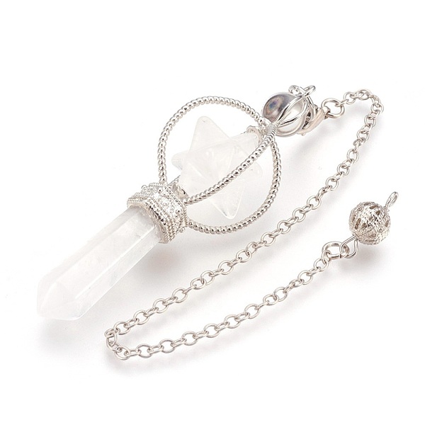 PandaHall Natural Quartz Crystal Dowsing Pendulums, with Platinum Tone Brass Findings, Merkaba Star, 257mm, Hole: 2mm Quartz Crystal Merkaba..., White
PandaHall Natural Quartz Crystal Dowsing Pendulums, with Platinum Tone Brass Findings, Merkaba Star, 257mm, Hole: 2mm Quartz Crystal Merkaba..., White