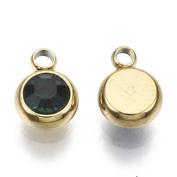 PandaHall Vacuum Plating 201 Stainless Steel Rhinestone Charms, Birthstone Charms, Flat Round, Real 18K Gold Plated, Emerald, 8.5x6x3mm..., Green
PandaHall Vacuum Plating 201 Stainless Steel Rhinestone Charms, Birthstone Charms, Flat Round, Real 18K Gold Plated, Emerald, 8.5x6x3mm..., Green
