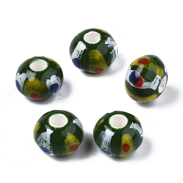 PandaHall Handmade Porcelain European Beads, Famille Rose Style, Large Hole Beads, No Metal Core, Rondelle, Dark Green, 12x9mm, Hole: 4mm...
PandaHall Handmade Porcelain European Beads, Famille Rose Style, Large Hole Beads, No Metal Core, Rondelle, Dark Green, 12x9mm, Hole: 4mm...