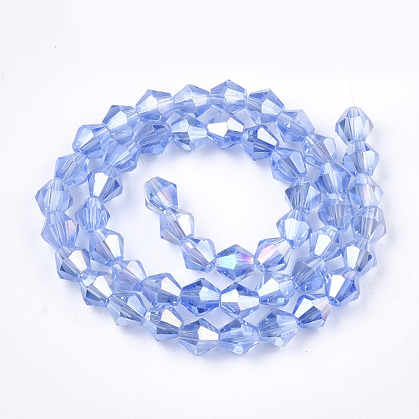 PandaHall Electroplate Glass Beads Strands, AB Color Plated, Faceted, Bicone, Cornflower Blue, 6x5.5~6mm, Hole: 1mm, about 44~47pcs/strand...
PandaHall Electroplate Glass Beads Strands, AB Color Plated, Faceted, Bicone, Cornflower Blue, 6x5.5~6mm, Hole: 1mm, about 44~47pcs/strand...