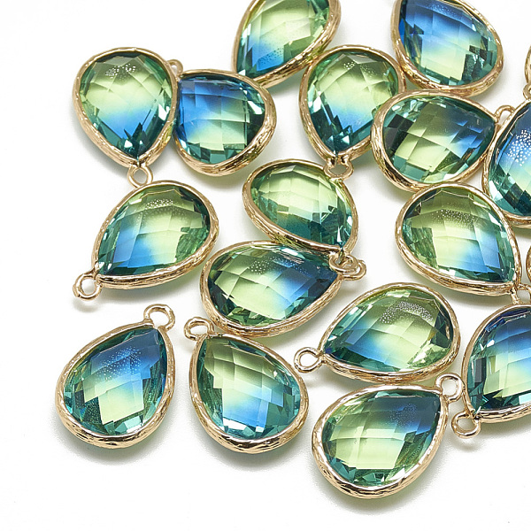 PandaHall Glass Pendants, with Golden Tone Brass Findings, Faceted, teardrop, Dodger Blue, 23x15x7mm, Hole: 1.5~2mm Brass+Glass Teardrop...
PandaHall Glass Pendants, with Golden Tone Brass Findings, Faceted, teardrop, Dodger Blue, 23x15x7mm, Hole: 1.5~2mm Brass+Glass Teardrop...